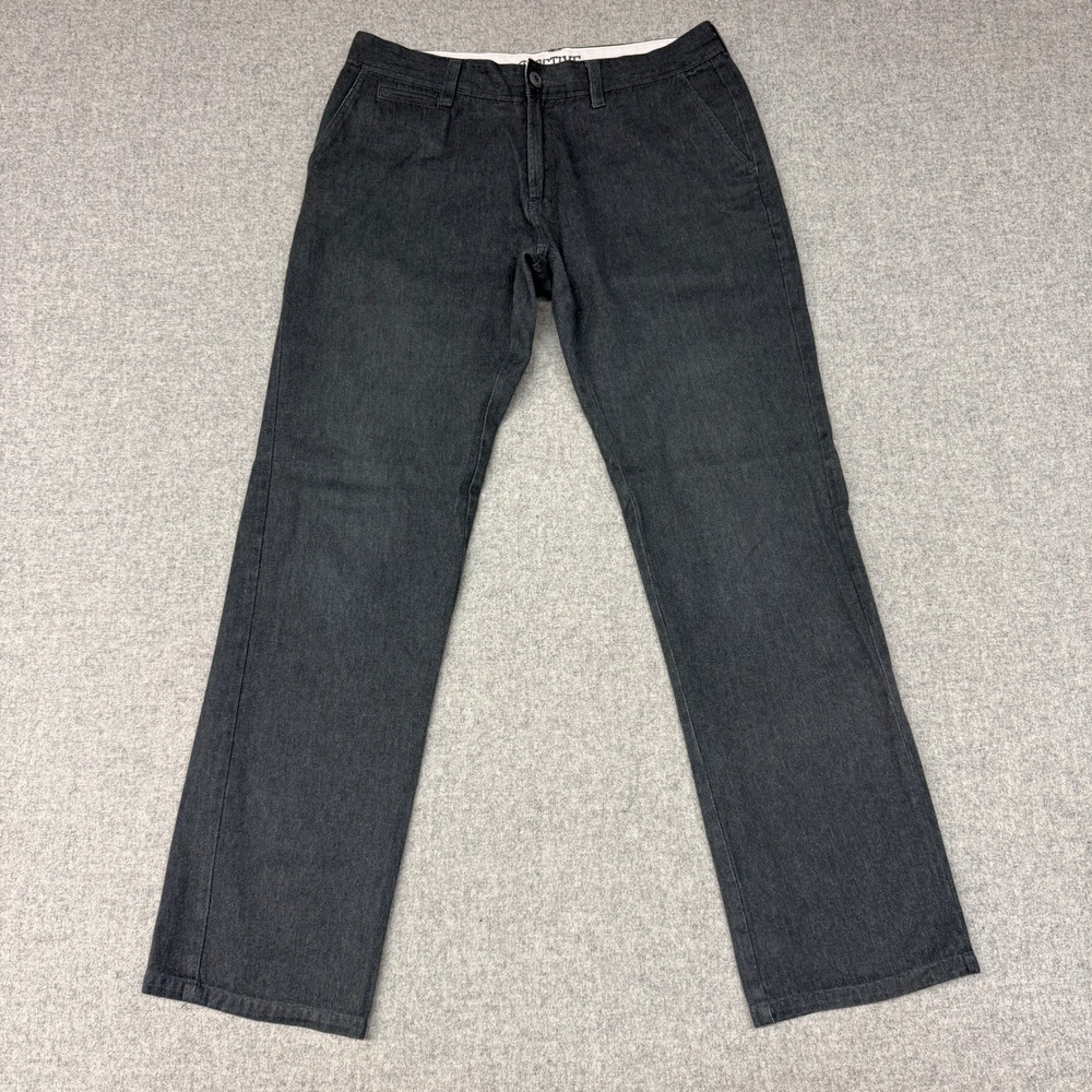 Active Chino Pants 32 Gray Cotton Straight Leg Skate Casual Trousers 1996